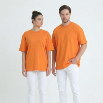 Premium Essential Unisex Turuncu Yarım Oversize Tişört