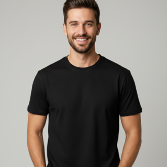 Premium Touch Unisex Siyah Basic Tişört