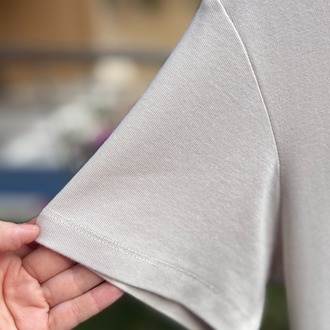 Premium Relax Fit V Yaka Tişört Bej