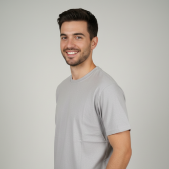 Premium Touch Erkek Gri Basic Tişört