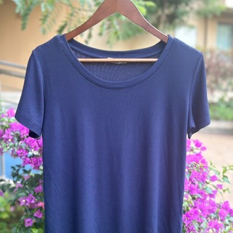 Premium Relax Fit Oval Yaka Tişört Lacivert