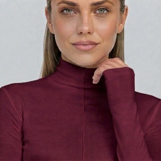 Premium Fit Uzun Kollu Çımalı Dik Yakalı Bordo Body