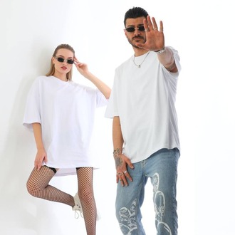 Premium Heavy Unisex Beyaz Oversize Tişört
