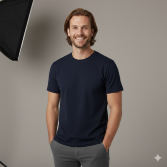 Premium Touch Unisex Koyu Lacivert Basic Tişört