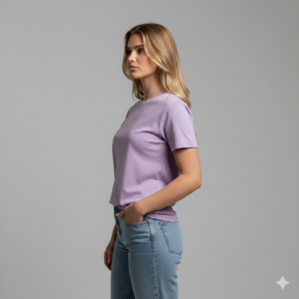 Premium Heavy Unisex Lila Basic Tişört