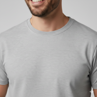 Premium Touch Erkek Gri Basic Tişört