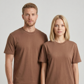 Premium Heavy Unisex Sütlü Kahve Basic Tişört