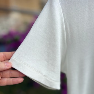 Premium Relax Fit V Yaka Tişört Kırık Beyaz