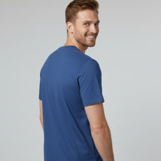 Premium Touch Mavi Erkek Basic Tişört