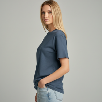 Premium Heavy Unisex Indigo Mavi Basic Tişört