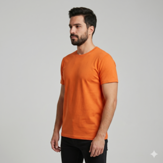 Premium Heavy Turuncu Erkek Basic Tişört