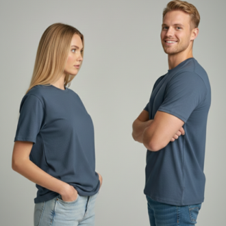 Premium Heavy Unisex Indigo Mavi Basic Tişört