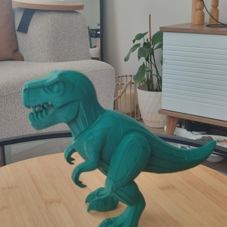 3D Baskı Low Poly T-Rex Dinozor Figürü - 20cm Yeşil Dekor Hediye
