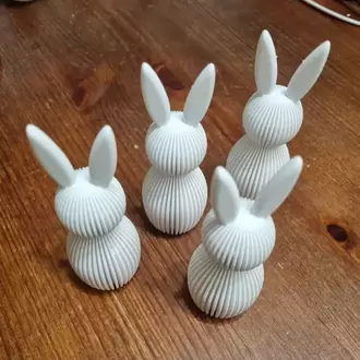 Minimalist Çizgili Tavşan Biblo | Modern Ev Dekoru