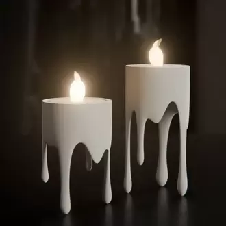 Damla Formlu Minimalist İkili Mumluk Seti | Modern Dekorasyon