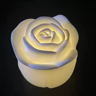 Gül Tasarımlı Pilli LED Mumluk – Dekoratif Işıklı Gül