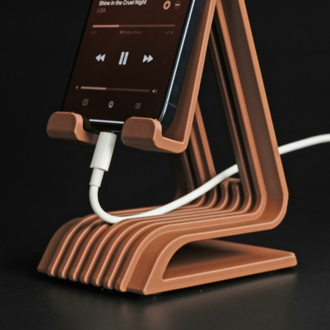 Modern Dalga Tasarımlı Telefon Standı – Masaüstü Şık iPhone & Android Tutucu