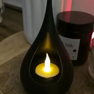 Damla Tasarımlı Pilli LED Mumluk – Dekoratif Ambiyans Işığı