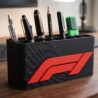 F1 Temalı Çok Bölmeli Masaüstü Kalemlik – Formula Yarış Dekorlu Organizer