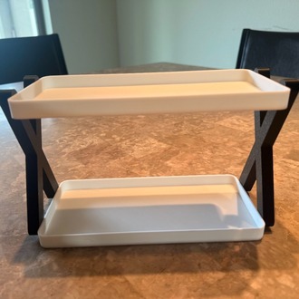 X Tasarım 2 Katlı Minimalist Düzenleyici Raf | Modern Masaüstü ve Banyo Organizer