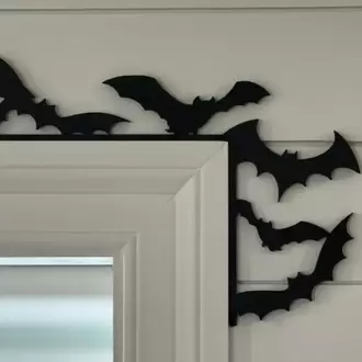 Halloween Yarasa Kapı Köşe Dekoru – Gotik Kapı Pervazı Süsü