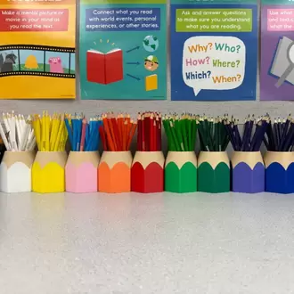 Kurşun Kalem Tasarımlı Renkli Masaüstü Kalemlik ve Organizer