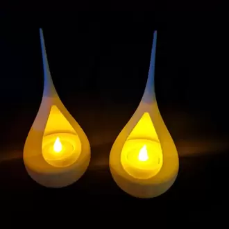 Damla Tasarımlı Pilli LED Mumluk – Dekoratif Ambiyans Işığı