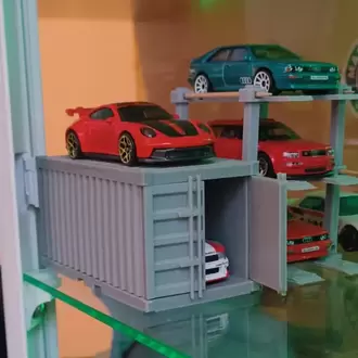 1:64 Model Araçlar İçin Konteyner Garaj ve Sergileme Kutusu