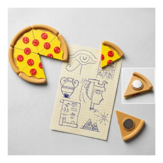 6 Parça Dilim Pizza Magnet Seti | Eğlenceli Buzdolabı Dekoru ve Not Tutucu
