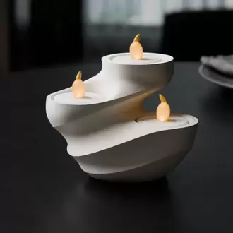Modern Dalgalı 3'lü Tealight Mumluk | Heykelsi Masaüstü Dekorasyon