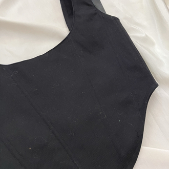 Siyah Gabardin Korse