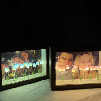Lale gece lambası + Fotoğraf Çerçevesi