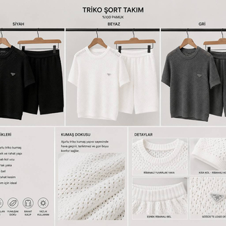 prada şortlu takım ithal siyah 