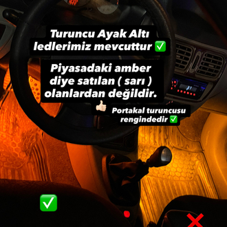 1 Adet Amber Ayak Altı Led Ultra Parlak – 12V | Gerçek Amber Zor Bulunan Renk