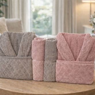HOME COLLECTION ROSENURR AİLE BORNOZ SETİ