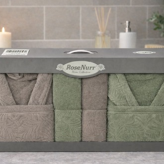 HOME COLLECTION ROSENURR AİLE BORNOZ SETİ