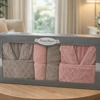HOME COLLECTION ROSENURR AİLE BORNOZ SETİ