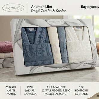 HOME COLLECTION ANEMON LIFE BAMBOO AİLE BORNOZ SETİ
