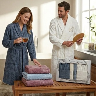 HOME COLLECTION ANEMON LIFE BAMBOO AİLE BORNOZ SETİ