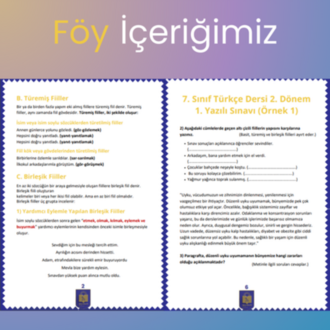 7. Sınıf Türkçe Dersi Yazılıya Hazırlık Föyü