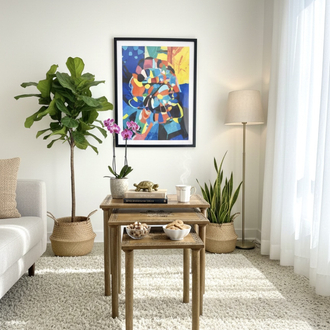 Lotus İşlemeli Zigon Sehpa