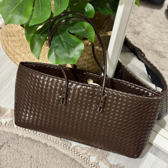 Strap Acı Kahve Örgü Model El Çantası