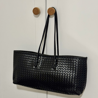 Strap Siyah Örgü Model El Çantası