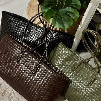 Strap Siyah Örgü Model El Çantası