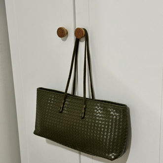 Strap Haki Örgü Model El Çantası