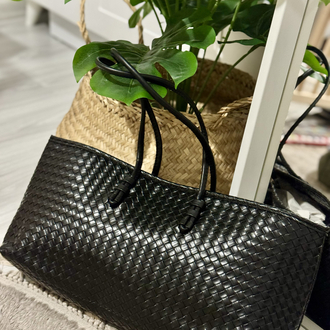 Strap Siyah Örgü Model El Çantası