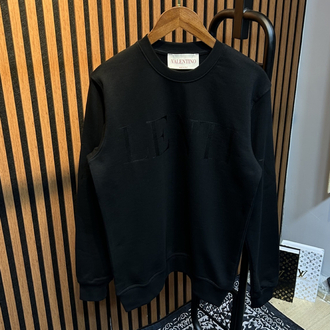 Valentino Siyah Yazılı Premium Sweat