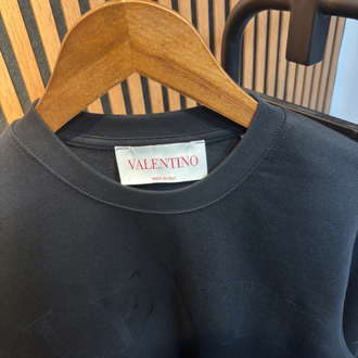 Valentino Siyah Yazılı Premium Sweat