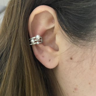 Xp SİLVER İNCİLİ EARCUFF