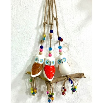 Bahçe Balkon Süsü Seramik Baykuş 3’lü Set